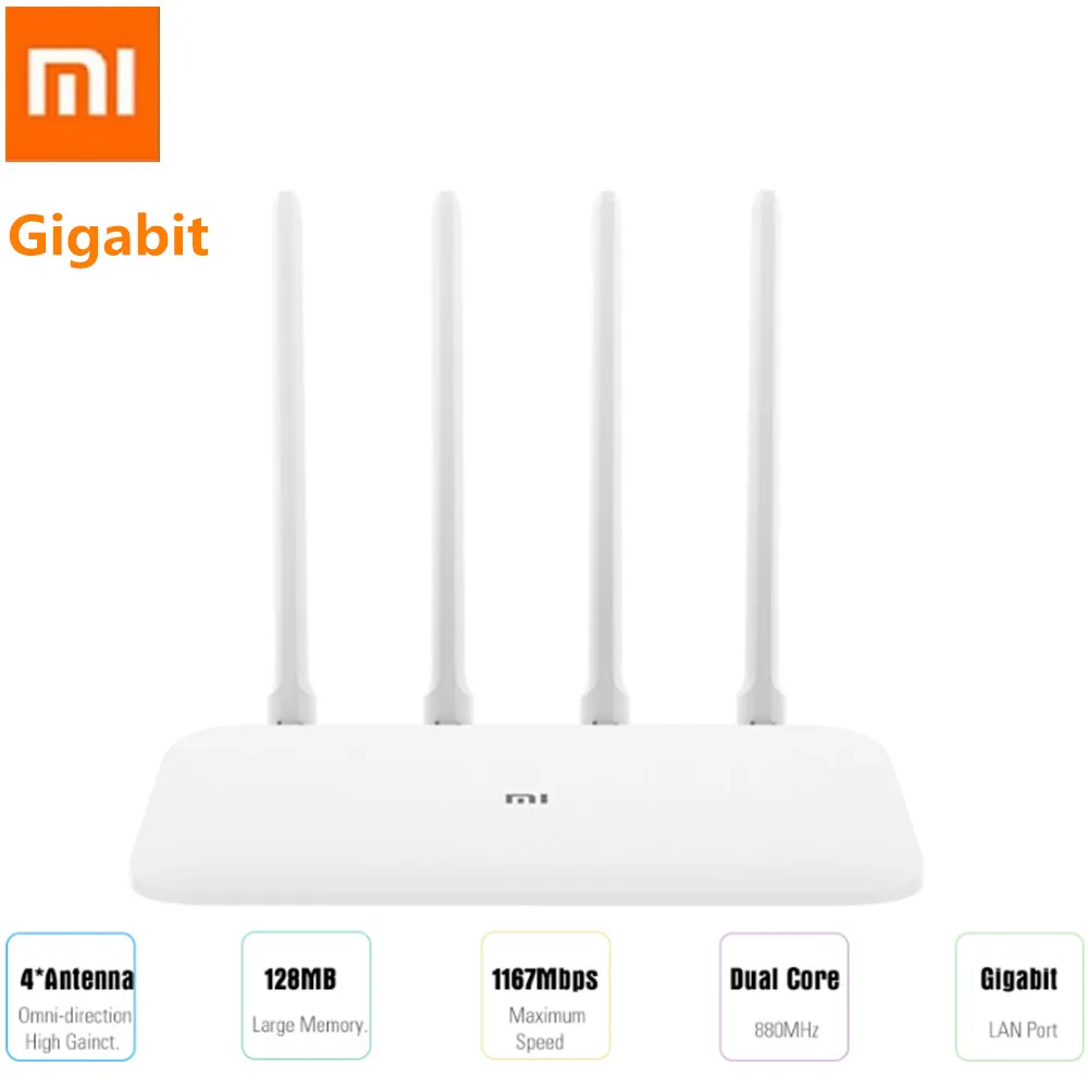 Xiaomi Mi 4A маршрутизатор Gigabit Edition 16 Мб Встроенная память 128 MB DDR3 2 4 ГГц + Wi Fi 5 с высоким