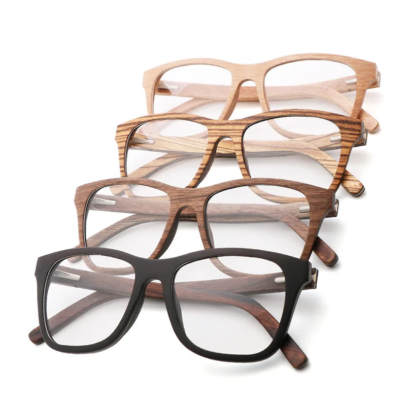 

100% Natural Wood eyeglasses Frame for Men Wooden Women Optical Glasses with Clear Lens with case 56342