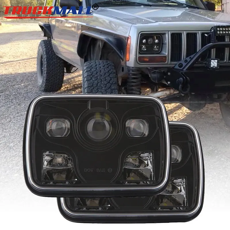 

Square 5x7Inch LED Headlights 12V 24V DRL Projector Headlamp with Hi/Lo beam headlight For Jeep Cherokee XJ Driving Head Lamps