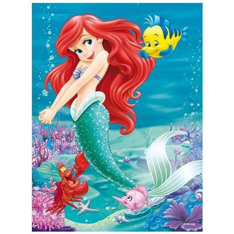 

DIY 5D Diamond Painting The Little Mermaid 3D Embroidery Cross Stitch Rhinestone Mosaic Full Square / round Decor Painting FG821