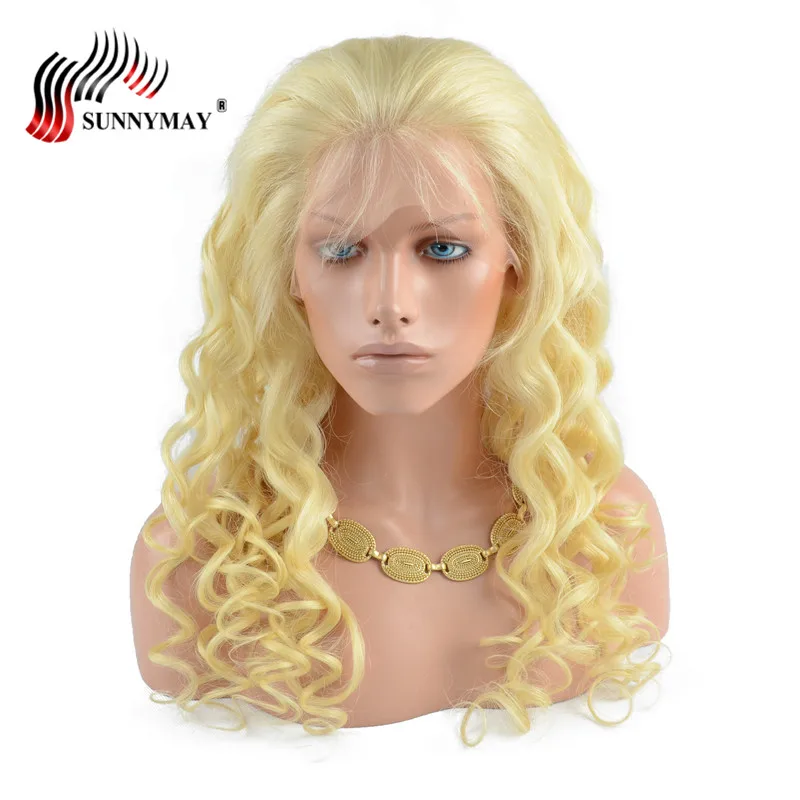

Sunnymay Indian Virgin Hair Full Lace Human Hair Wigs #613 Color Loose Wave Pre Plucked Lace Wigs With Baby Hair