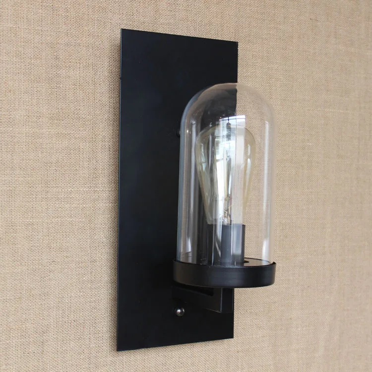 Лофт американский винтажный промышленный настенный светильник для внутреннего освещения прикроватные лампы для дома стеклянный абажур wandlamp 110 v 220 v