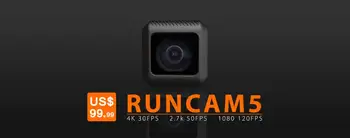 

RunCam 5 12MP Smallest 4K Cam HD Recording 145 Degree NTSC/PAL 16:9/4:3 Switchable FPV Action Camera Mini Cam for RC Drone Accs