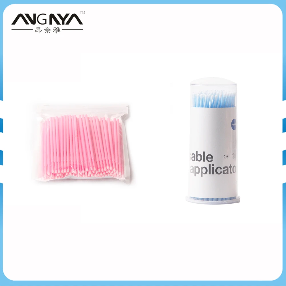 

ANGNYA 100PCs/Pack Eyelash Extension Supply Individual Lash Removing Tools Swab Beauty Tools Micro Disposable Makeup Brushes
