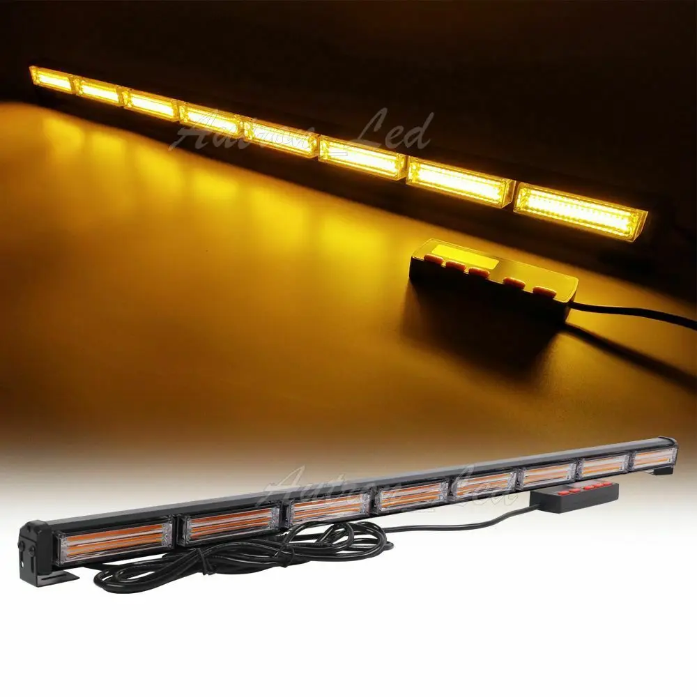 

35" Inch Amber COB LED Traffic Advisor Emergency Warning Signal Strobe Light Bar