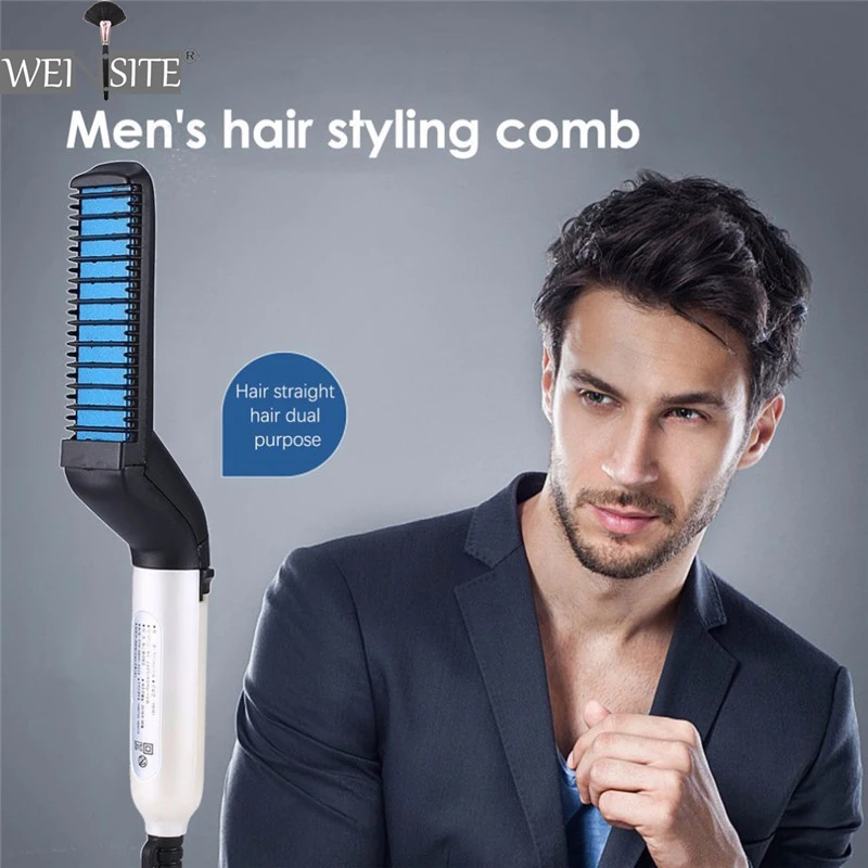 

Men's Multifunctional Hair Straightener Comb Quick Beard Straightener Curling Curler Show Cap Hair Styling Beauty Tools
