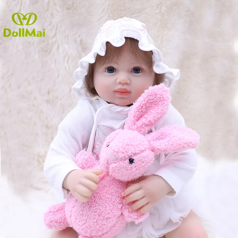 Кукла bebe 20 дюймов reborn мягкая ткань силиконовая Babes фиолетовый комплект одежды