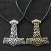 Odins Raven Slavic Kolovrat Viking Rune beads Necklace Mens Jewelery Thor Mjolnir Hammer Amulet Rune Knot Pendants Dropshipping ► Photo 3/6