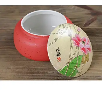 

2pcs/Set Chinese Ceramics Tea Caddies Canister Kung Fu Tea Set Accessories Tea Jar Cans Box For Home Or Office Teaware Sets Gift