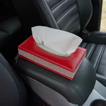 Домашняя автомобильная, из искуственной кожи со стразами шикарные прямоугольные бумажные салфетки коробка крышка Держатель Для Салфеток