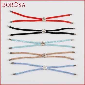 

BOROSA Cotton Bracelet Rope Silver Color Chain Extender Adjustable Chain Bracelets Women Jewelry Making Accessories WX622