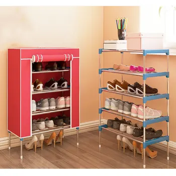

Fashion Minimalist Non-woven Home Shoes Organizer Shelf Modern Shoes Cabinet Shoes Closet 5 layers Multi-purpose Shoes Rack