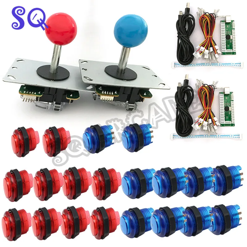 

Free shipping DIY Arcade Game KIT for PC/PS2/PS3 USB Zero Delay Encoder+Copy SANWA Joystick+ Led Push Button+cable for PCB