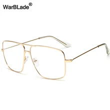 WarBLade новое Золотое металлическое обрамление Солнцезащитные очки женские роскошные прозрачные линзы квадратные винтажные Близорукие Солнцезащитные очки для мужчин солнцезащитные очки