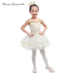 Танцы любимый блесток кружева цвета слоновой кости лиф из спандекса балетная пачка балерина костюм для танцев для девушки Туту малыш