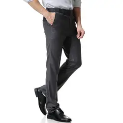 Новый Для мужчин s прямые брюки модные Однотонная Одежда Мужской Бизнес Повседневное Платье Брюки Для мужчин жира тонкий Брюки Чинос Pantalon