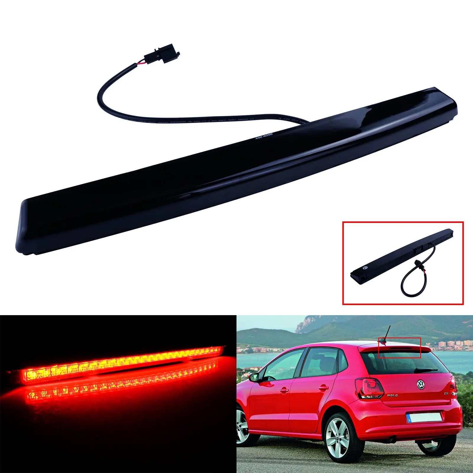 Top Black Lens LED High Level Brake Stop Light!    For VW Golf V GTI R32 Passat R36 Polo 9N 4