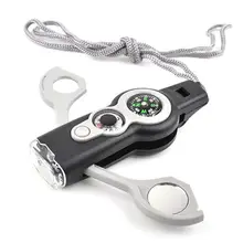 7 в 1 Наружный спортивный аварийный сигнал SOS свисток светодиодный Спасательный Инструмент наружное безопасное оборудование первой помощи для наружного применения