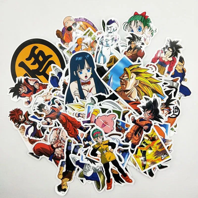 

100 Pcs Seven Dragon Balls Animation Cartoon Sticker Waterproof For Laptop Moto Skateboard Luggage Guitar Furnitur DecalSticker