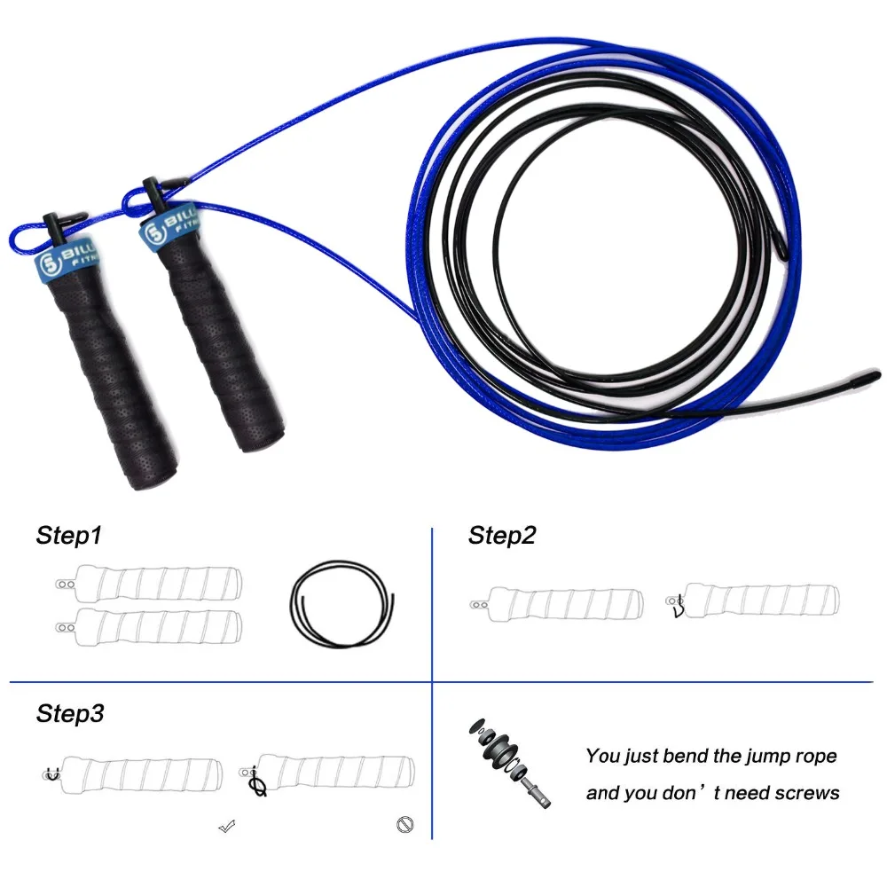 Регулируемая скорость Скакалка силовая тренировка Скакалка Нескользящая ручка Скакалка для тренажерного зала лучшее для тренировки бокса ММА