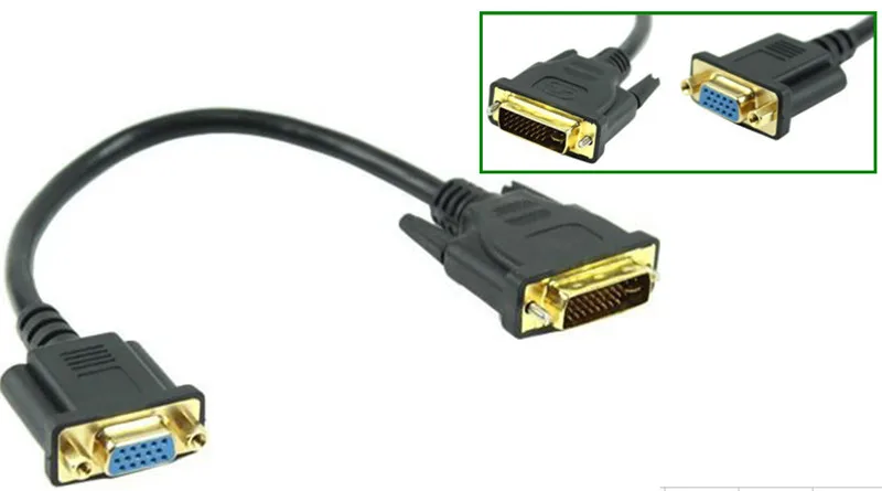 

1Ft/0.3m DVI 24+5 Male to VGA Female M/F Adapter Cable Video Monitor Converter