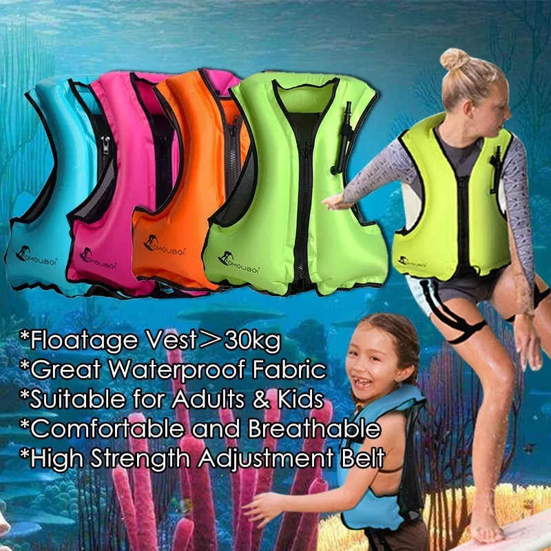 Adult Inflatable Swim Vest Life Jacket Water Sports Life Saving