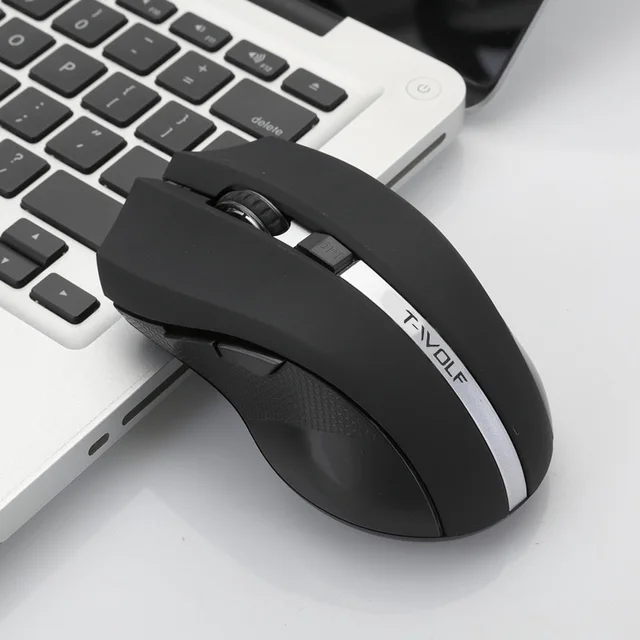 TWOLF Q5 2.4GHz Wireless Silent Computer Mouse 1800DPI Adjustable