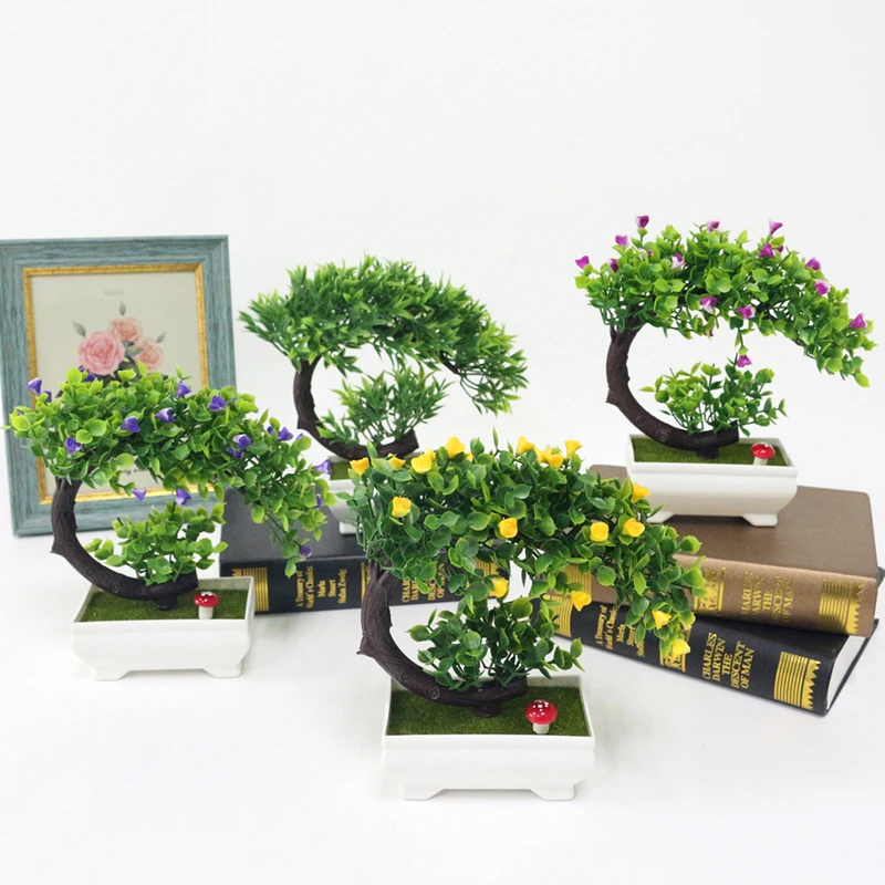 JAROWN Artificial Plants Fake Flower Bonsai Home Decoration Flores Simulation Plastic Potted Plant Wedding Decorations Gift (5)