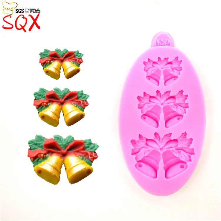 Moule à biscuits et à gâteau en Silicone, cadeau de noël, 3 pièces