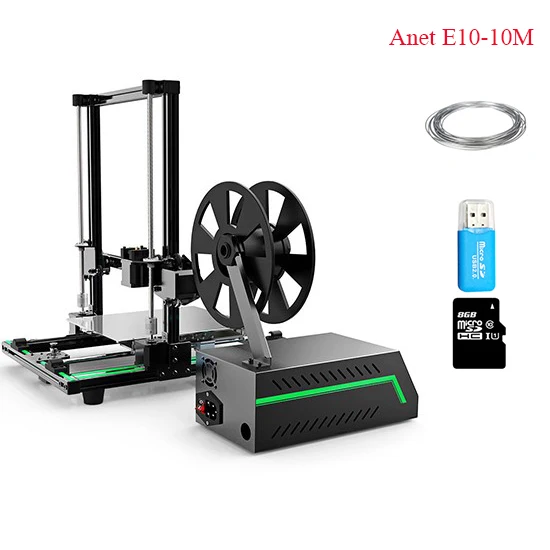 Дешевые Anet E10 A6 Impresora 3d принтер Высокая точность Reprap Prusa i3 3d принтер DIY комплект офф-лайн печати с 10 м PLA нити - Цвет: E10-10M