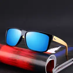 Мужские деревянные очки Винтаж деревянные ножки Квадратные Солнцезащитные очки для мужчин драйвер высокое качество водительские