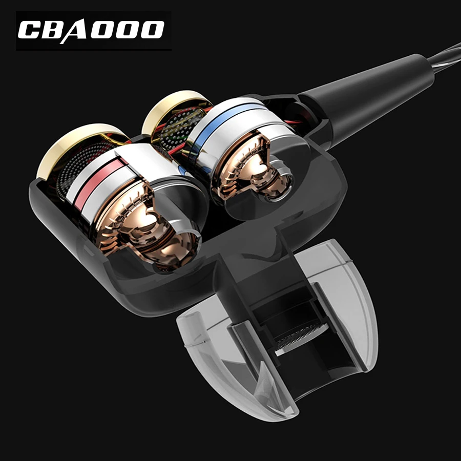 CBAOOO In-Ear Bluetooth Earphones HIFI Sport Stereo Bass Earbuds 4 Speakers Headset Bluetooth 4.1 Wireless Earphone