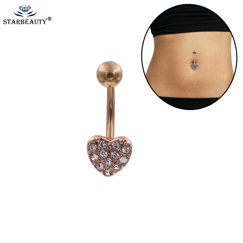 FA ALS_ 5/10Pcs Women Multicolor Heart Coating Belly Ring Navel Piercing Jewelr 