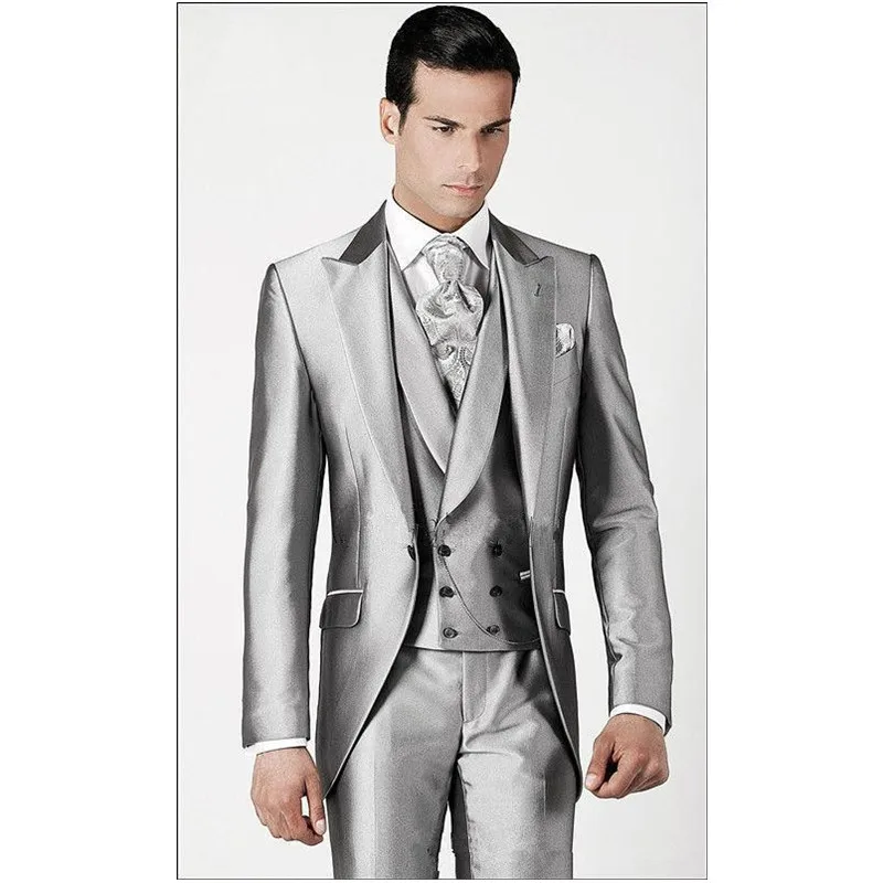 

Custom Made Fashion Suits Men Regular Tuxedos Gentle Blazers (Jacket+Pants+Vest) Men Suit Wedding Groom Best Man Grooms men Suit