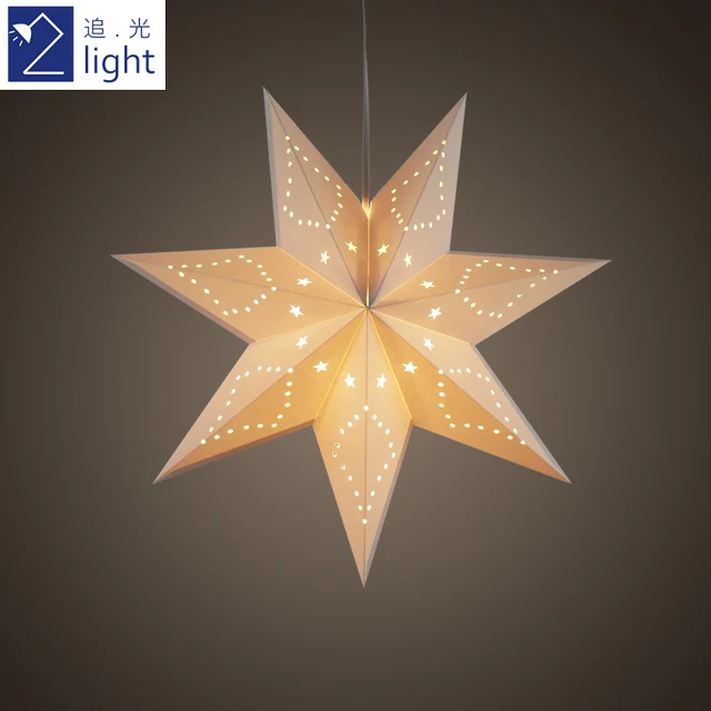 Light paper star chandelier lamp shade IKEA Nordic style simple modern