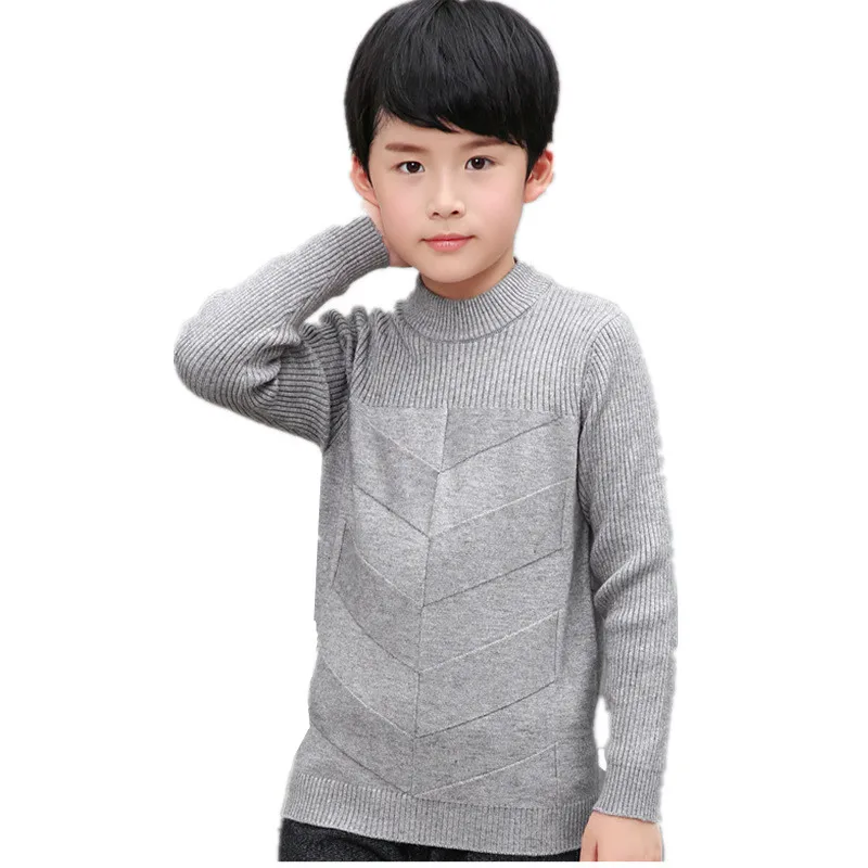 

2018 Autumn Winter Boys O-Neck Solid Sweaters Baby Knitted Pullover Teenage Kids Soft Warm Sweaters Children Cotton Sweater G99