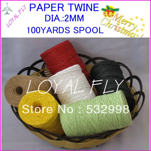 

10 color Craft paper rope 100pcs/lot 100yards/spool, decorative paper rope,color paper twine for gift packing
