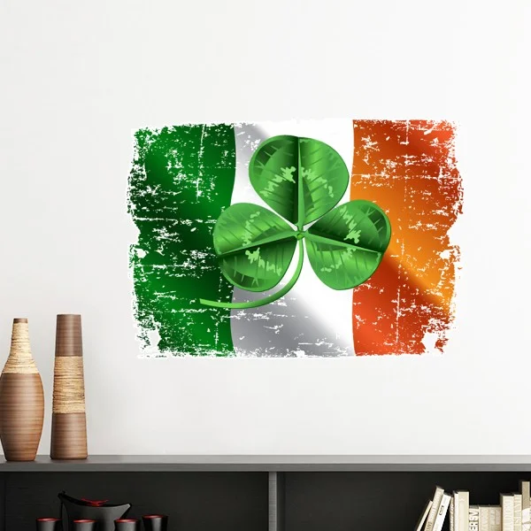 Ireland Clover National Flag Green Removable Wall Sticker Art Decals