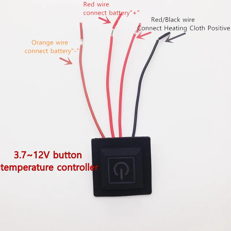 3,7~ 12V жилет с подогревом брюки перчатки электрический нагревательный пояс DIY контроллер температуры реstat переключатель силиконовый кнопочный переключатель