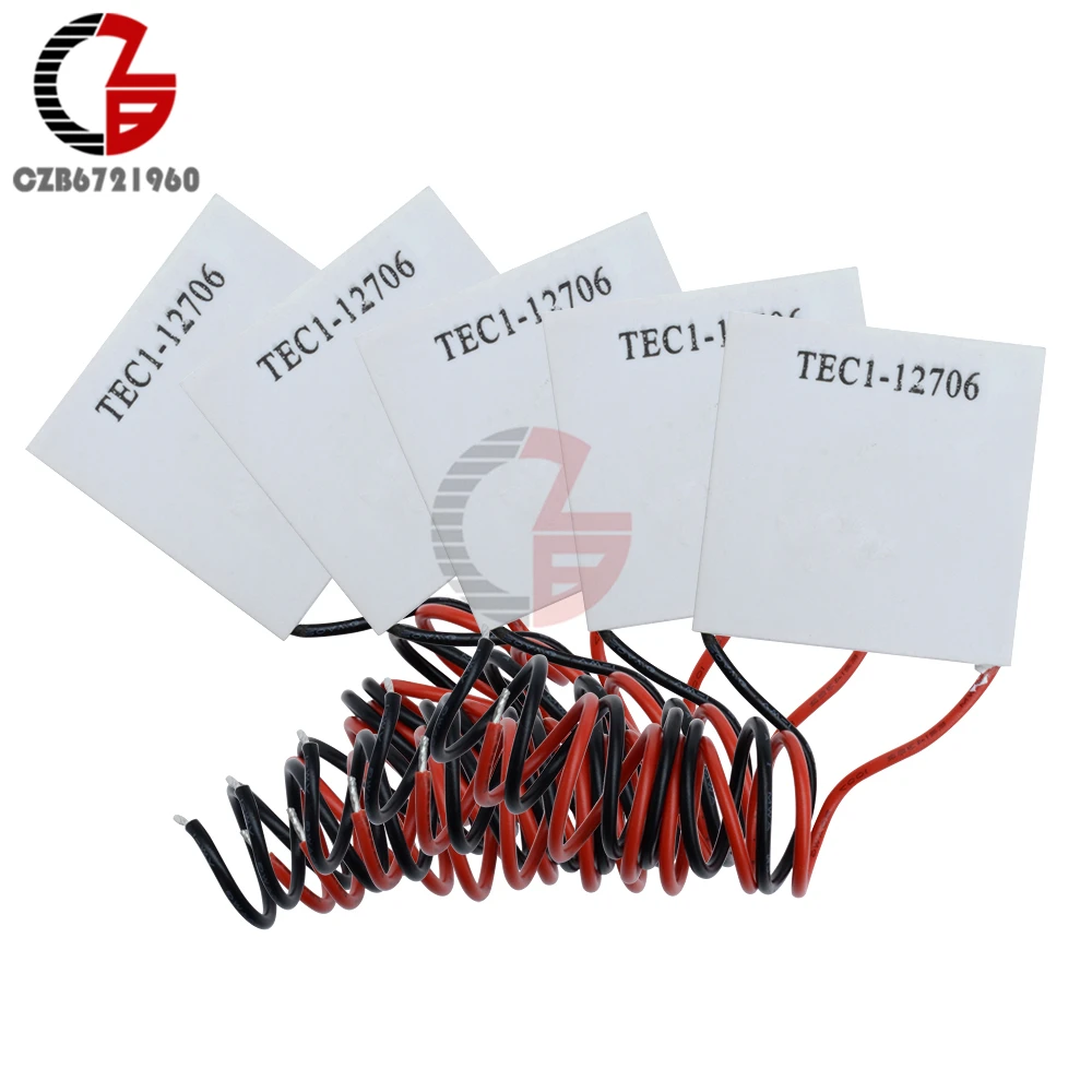 

5Pcs TEC 12706 TEC1-12706 TEC112706 Heatsink Plate Module Thermoelectric Cooler Peltier 12V for Semiconductor Refrigeration