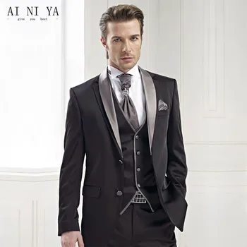 Best Men Suits Grey Groom Tuxedos Groomsmen Wedding Suit (Jacket+Pants+Tie+Vest) Best Men Suits Grey Groom Tuxedos Groomsmen Wedding Suit (Jacket+Pants+Tie+Vest)