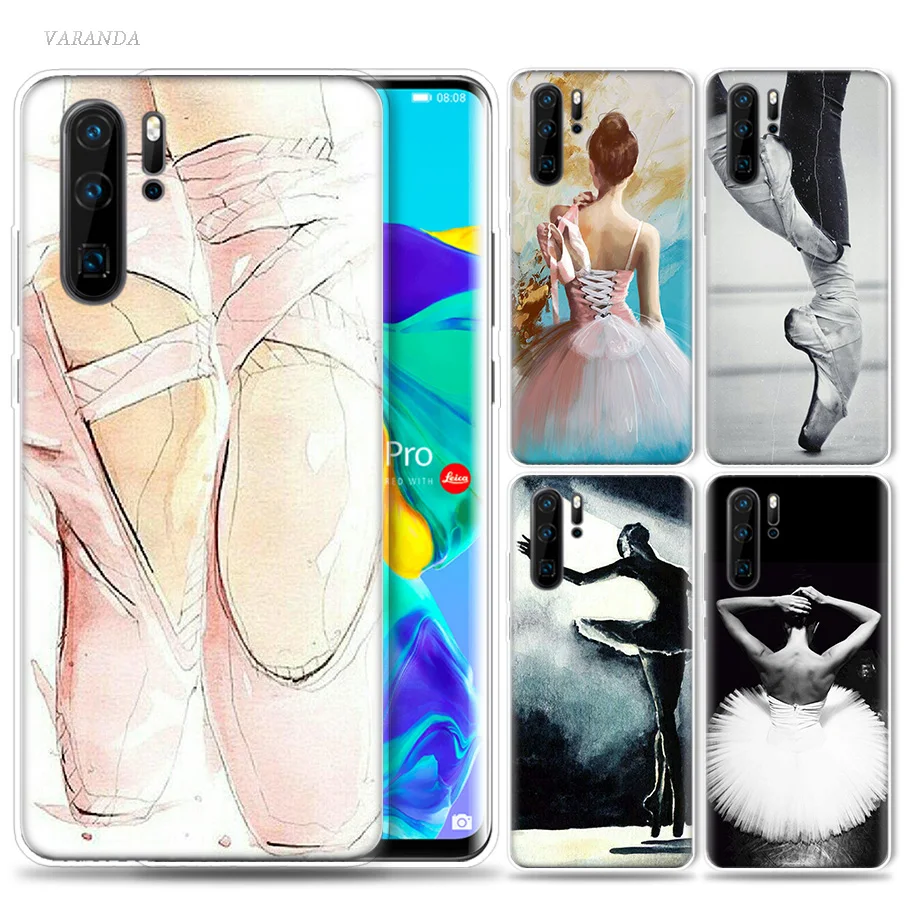 

Ballet Dancer Watercolor Case for Huawei P20 P30 P Smart Z Plus Nova 5 5i P10 P9 Mate 10 20 lite Pro Silicone Phone Bags Capa