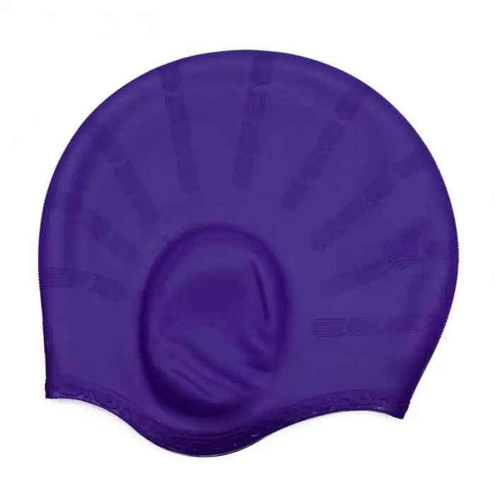 Взрослые водонепроницаемые шапочки для купания силиконовые мужчины женщины очень эластичный однотонный цвета защита ушей шапочка для бассейна BHD2