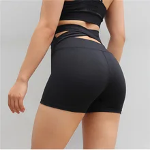 Женские шорты для йоги быстросохнущие дышащие спортивные шорты для бега фитнес крест-накрест сзади