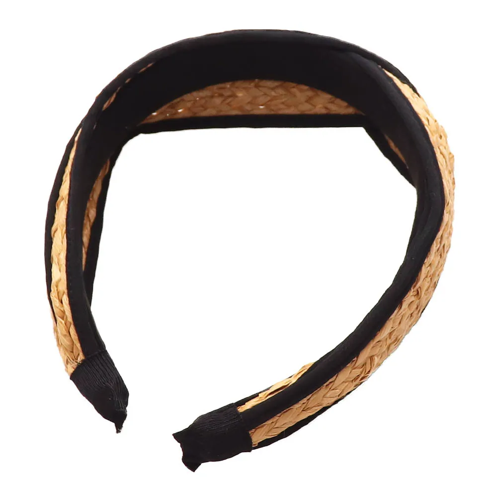 New Straw Weaving Style Hairbands Turban Vintage Elastic Head Hoops Hair Bands Fashion Headband For Women Girls Print Headdress