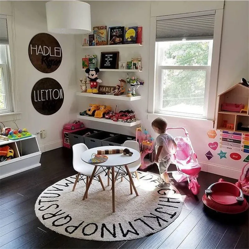 Baby Mat Floor Round Play Rug Crawling Home Carpet for Kids Playing