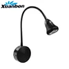 3W EU plug cable LED Hoses Wall Lamp Flexible Home Hotel Bedside Reading Light Moder Book Lights Aluminum with switch AC85-265V 3