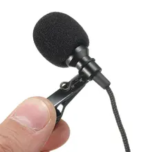 Leory Mini 3,5 мм разъем микрофон-петличка с зажимом для галстука микрофоны микрофонный микрофон черный металл для говорящих лекций 2,4 м кабель