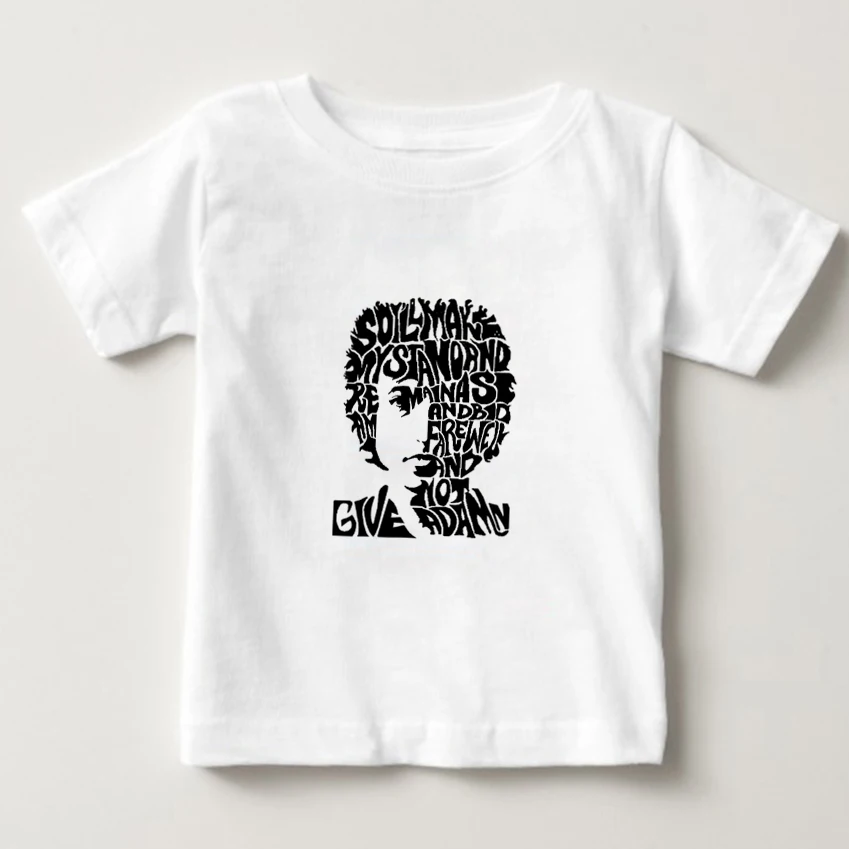 

Children 100% cotton BOB DYLAN Printed t shirt o-neck casual T shirt short-sleeved t-shirts hip hop boy/girl tee shirt 2018 NN