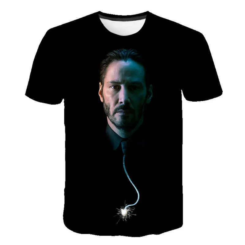 

summer 2019 New T-Shirt Man Movie 3d John Wick the Boogie print Chapter 3 Parabellum tshirt o-neck short Keanu Reeves Killer